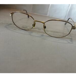 Vintage Cerruti 1881 Gold Oval Eyeglasses Frames Italy Minimalist Y2K 90s